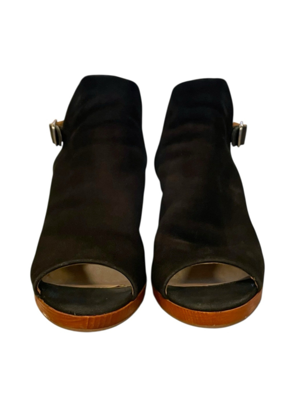 Lucky Brand Womens 7.5 Open Toe Slingback Platform Wedge Sandal Bootie Leather - Picture 3 of 14